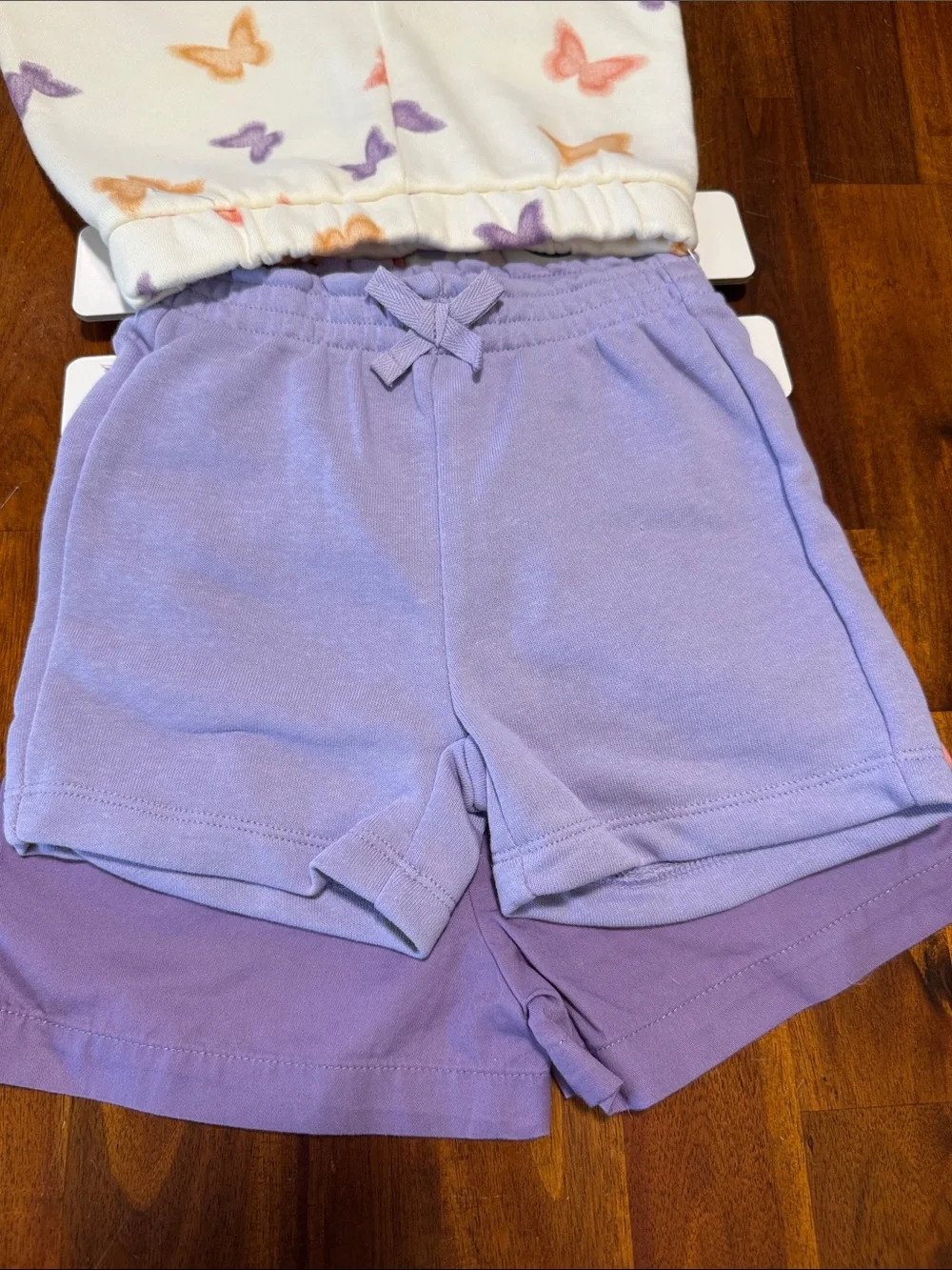 NWT Pekkle Girls' Purple, Cream, Pink Butterfly Mix & Match 8 Piece Set, 3T